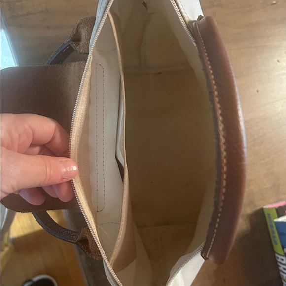 Longchamp Cream and Brown Tote Bag - Picture 5 of 7